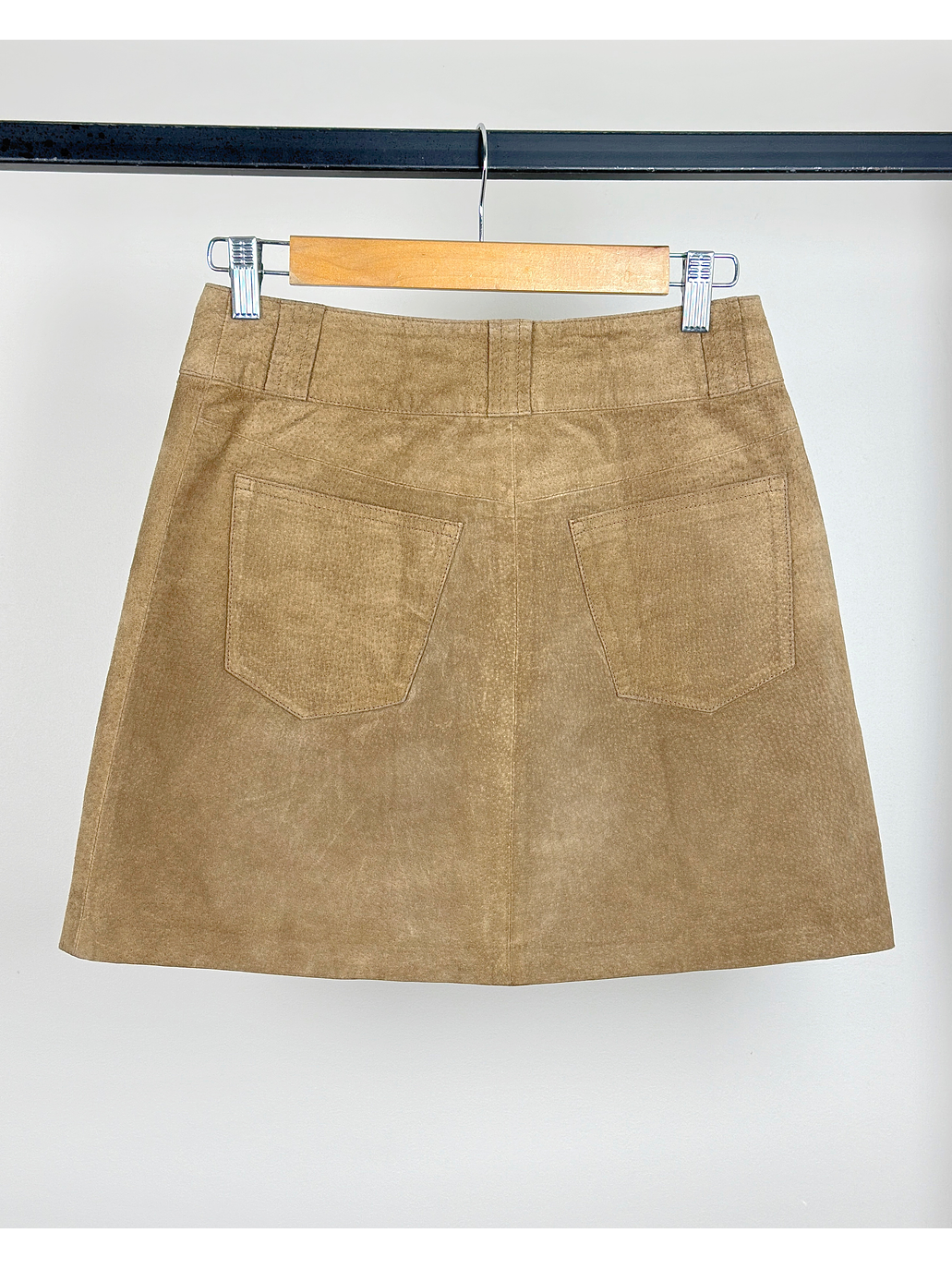 Falda de gamuza camel 2