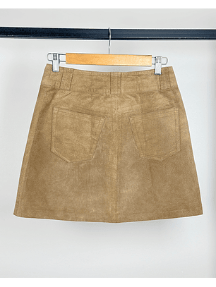 Falda de gamuza camel