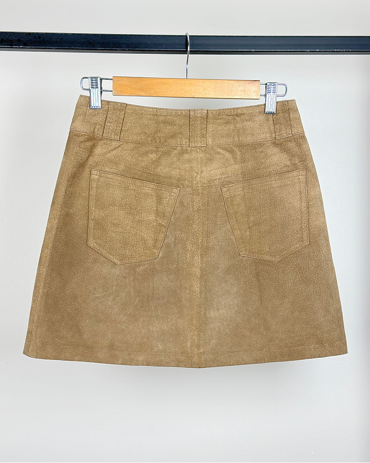 Falda de gamuza camel