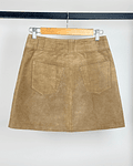 Falda de gamuza camel