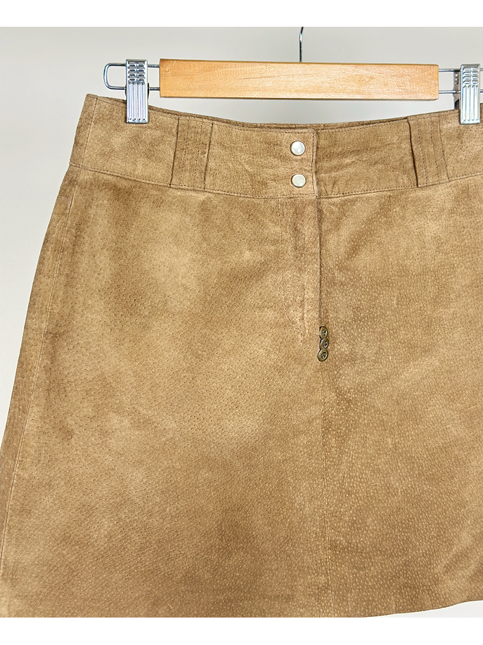 Falda de gamuza camel 3