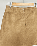 Falda de gamuza camel