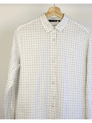 Camisa blanca cuadrillé