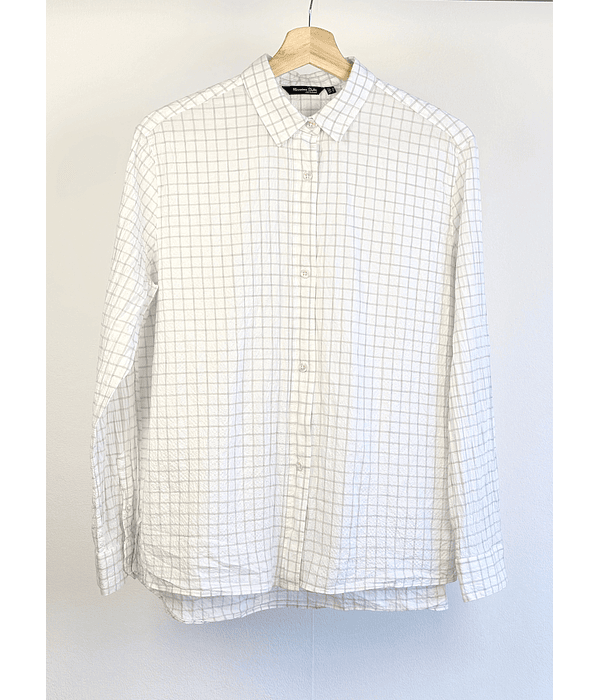 Camisa blanca cuadrillé