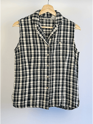 Camisa seda cuadrillé 