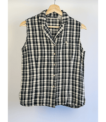 Camisa seda cuadrillé 