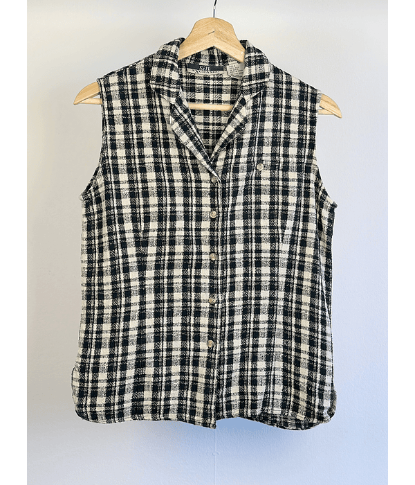 Camisa seda cuadrillé 