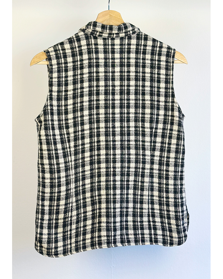 Camisa seda cuadrillé 