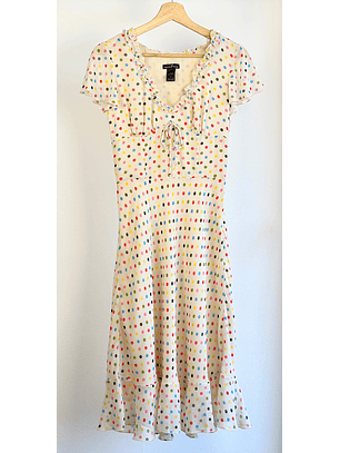 Vestido crema puntos 