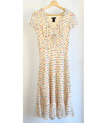 Vestido crema puntos 