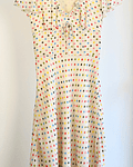 Vestido crema puntos 