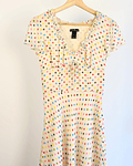 Vestido crema puntos 