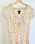 Vestido crema puntos 