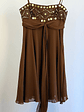 Vestido café de seda  - Miniatura 1