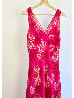 Vestido floreado seda 