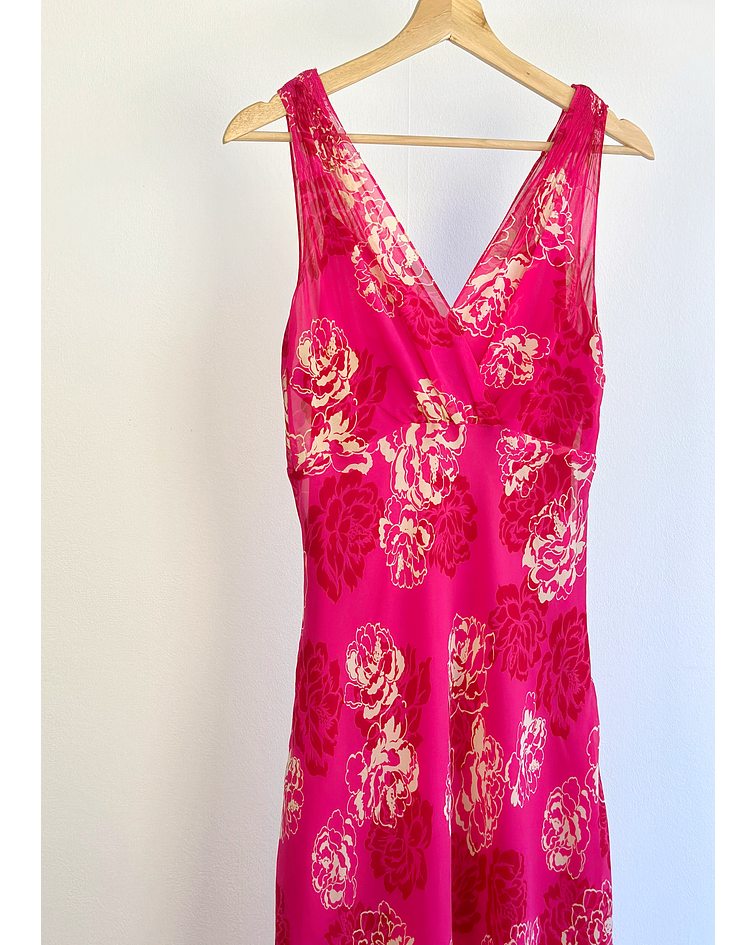 Vestido floreado seda 