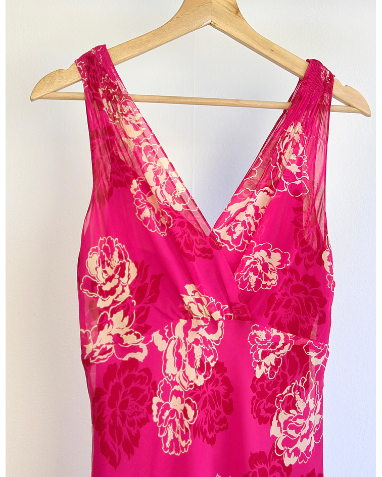 Vestido floreado seda 