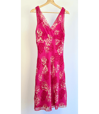 Vestido floreado seda 