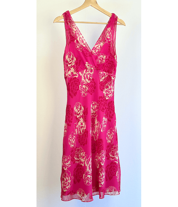 Vestido floreado seda 