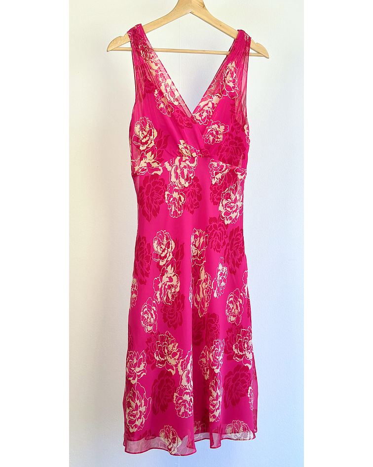 Vestido floreado seda 