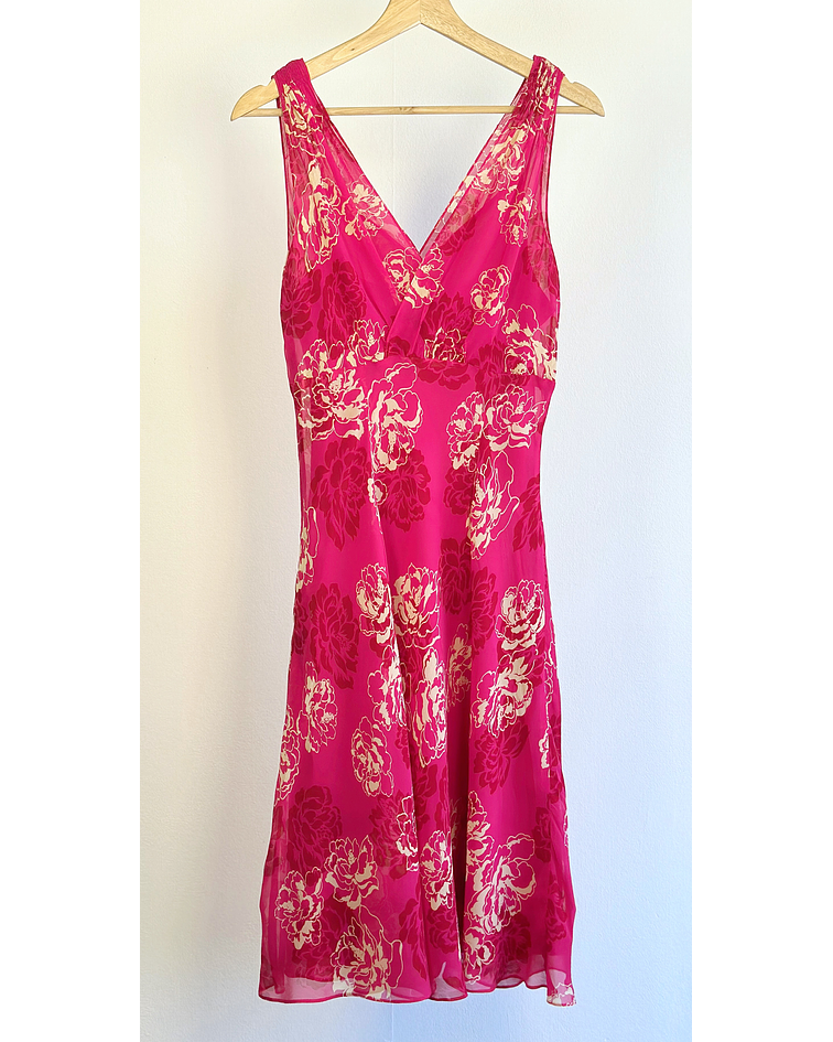 Vestido floreado seda 