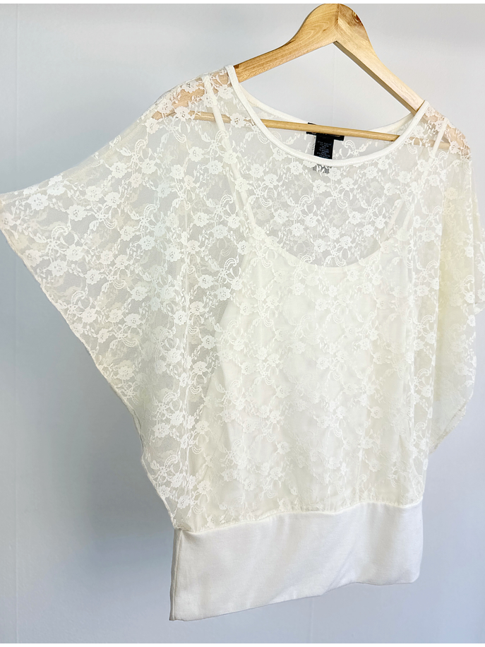 Polera blanca encaje 2