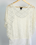 Polera blanca encaje