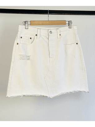 Falda blanca mezclilla