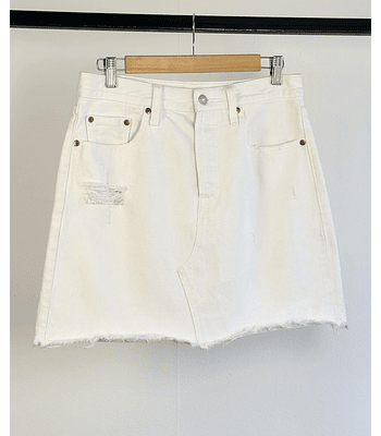 Falda blanca mezclilla