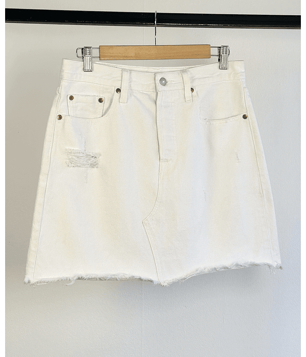 Falda blanca mezclilla