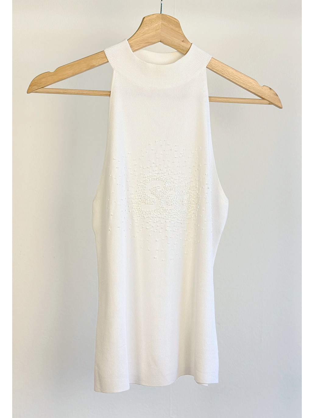 Top blanco bordado mostacillas 2