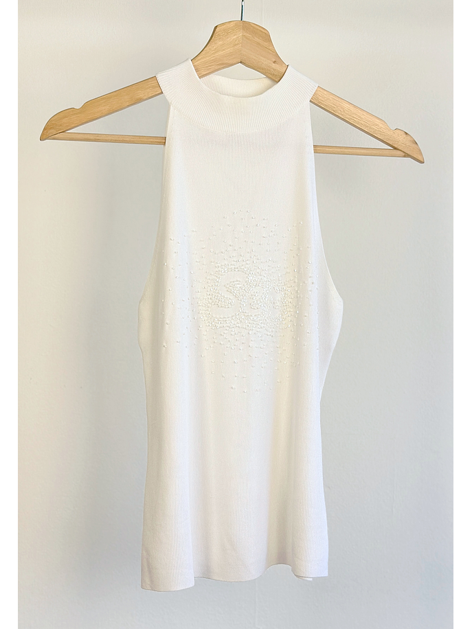 Top blanco bordado mostacillas 2