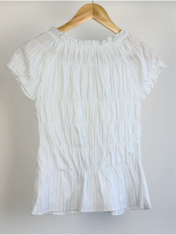 Polera rayada drapeado 4