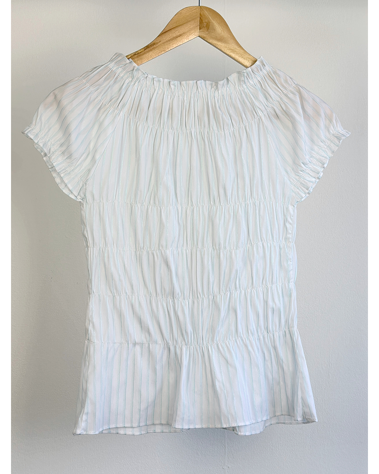 Polera rayada drapeado