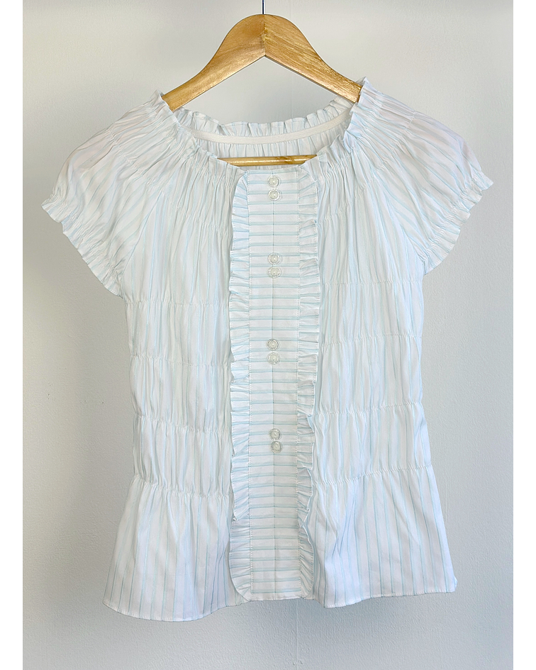 Polera rayada drapeado