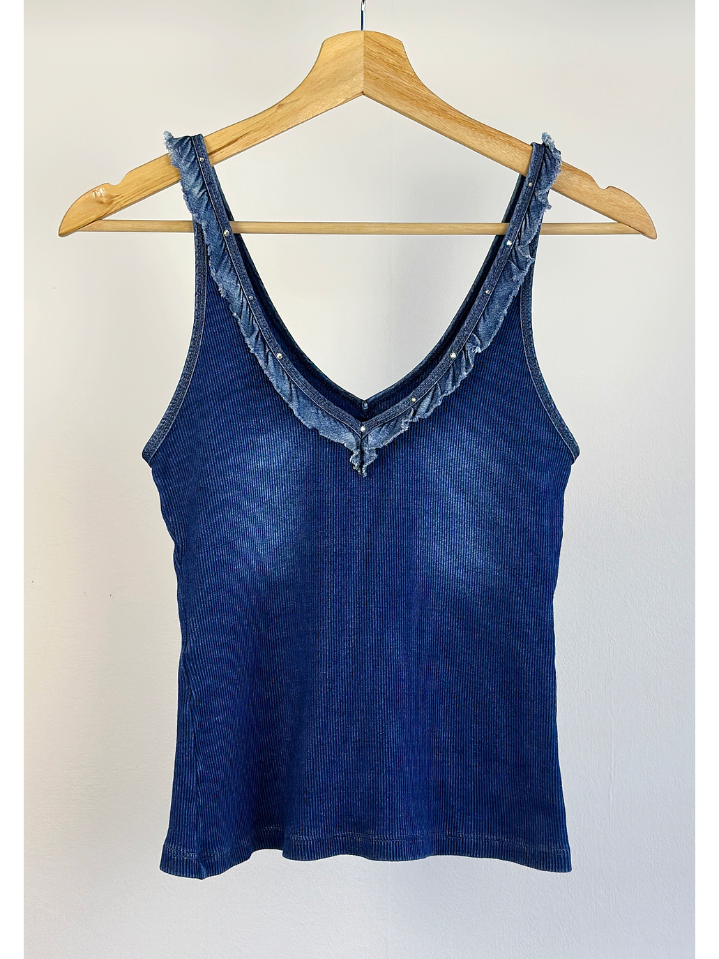 Top azul elasticado 4