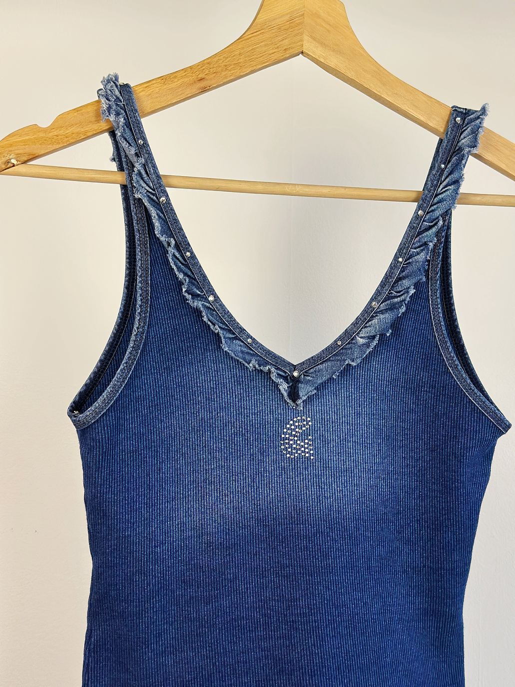 Top azul elasticado 3