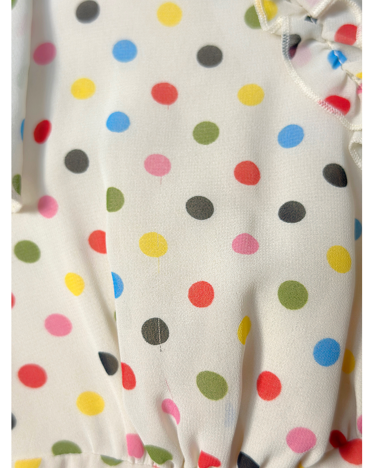 Vestido crema puntos 