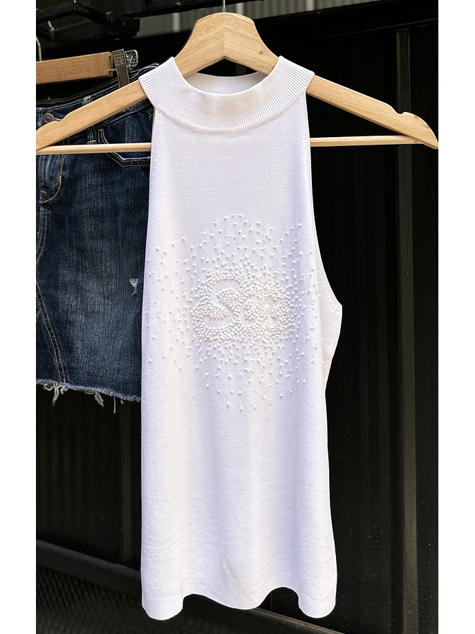 Top blanco bordado mostacillas 1