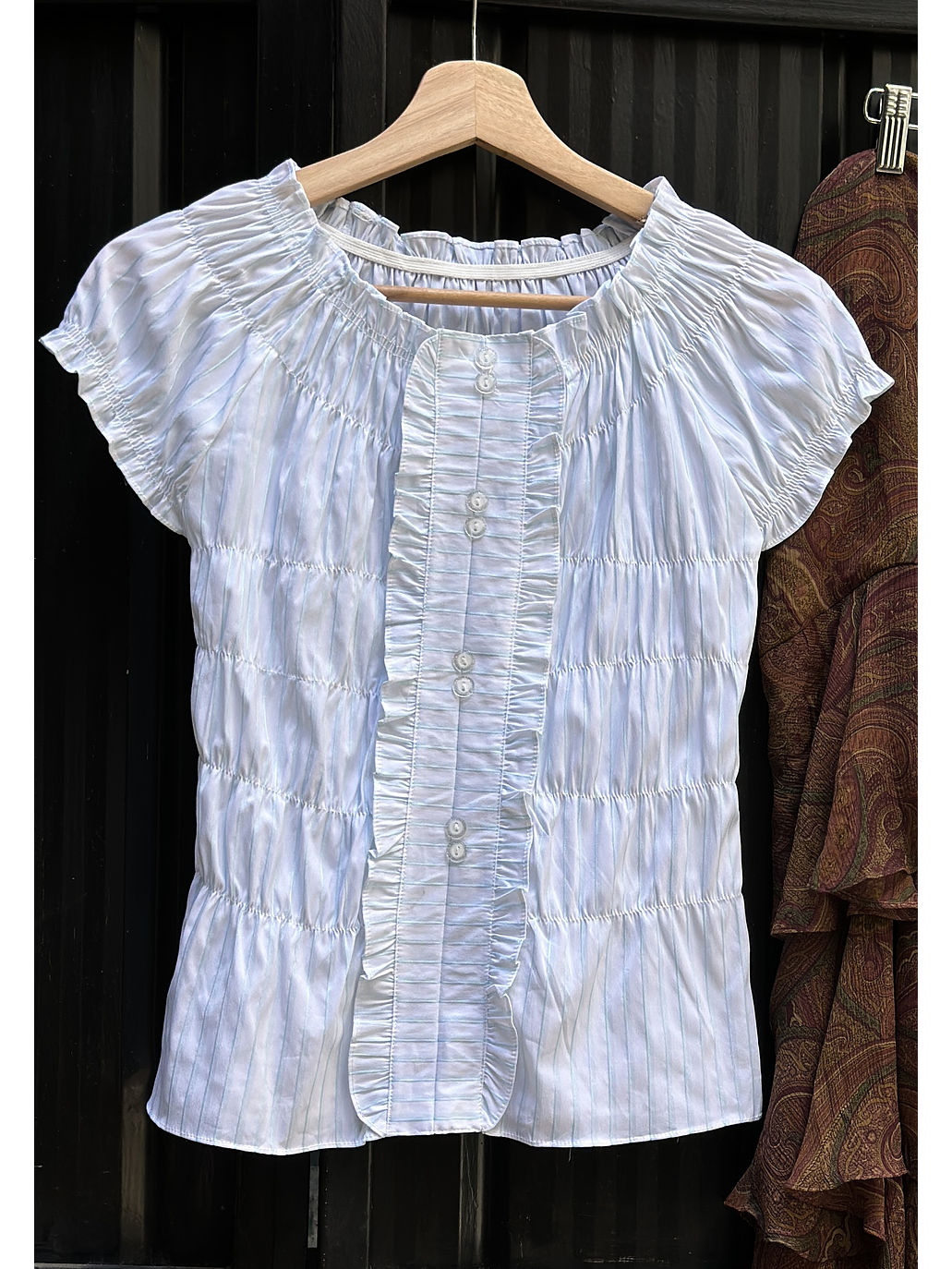 Polera rayada drapeado 1