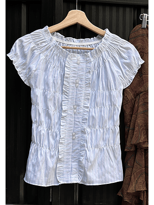 Polera rayada drapeado