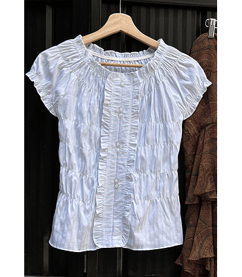 Polera rayada drapeado