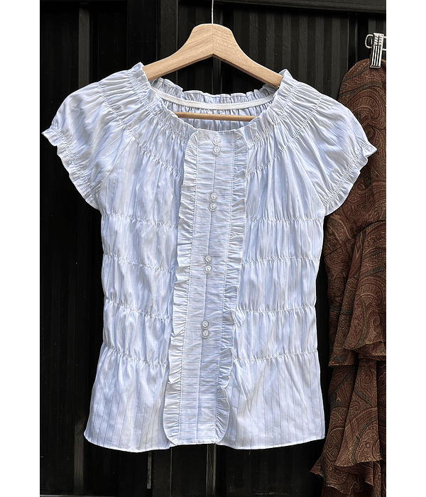 Polera rayada drapeado