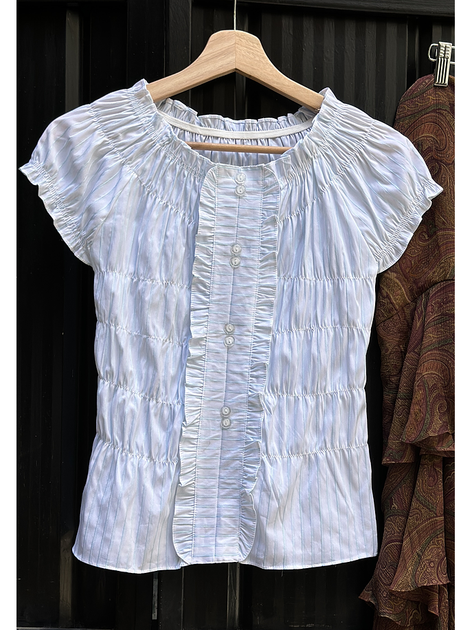 Polera rayada drapeado 1