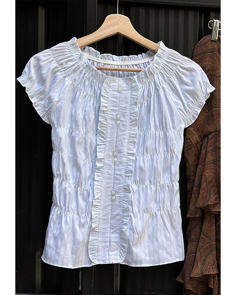 Polera rayada drapeado