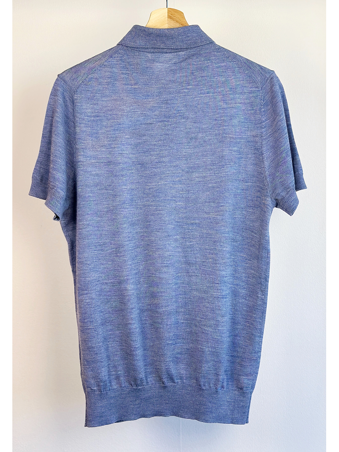 Polera piqué celeste  3