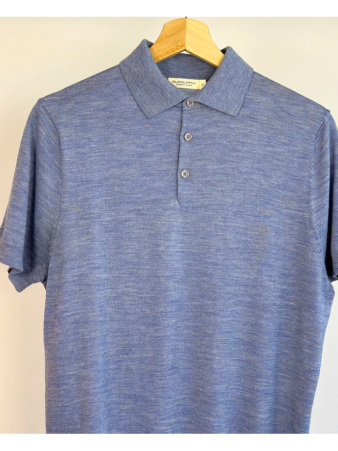 Polera piqué celeste  2