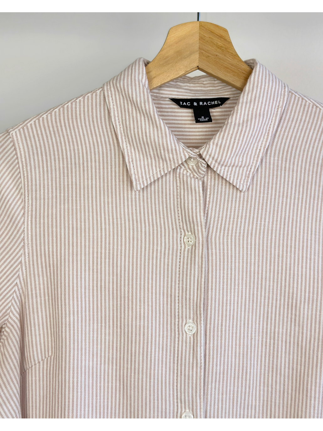 Camisa rayada beige 3