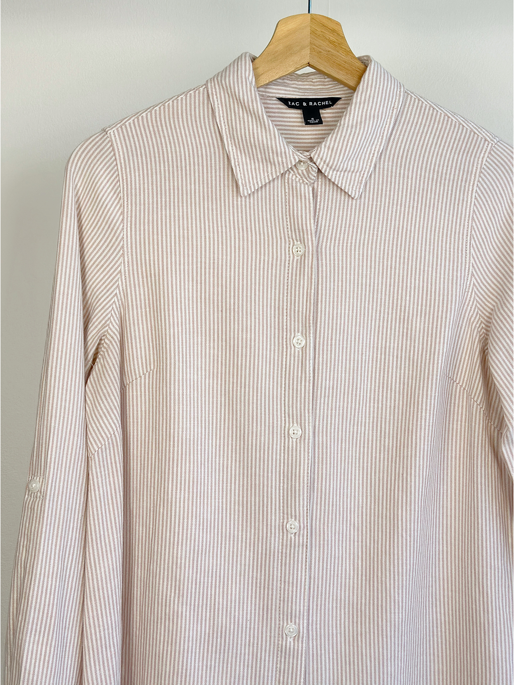 Camisa rayada beige 2