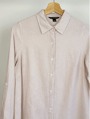 Camisa rayada beige